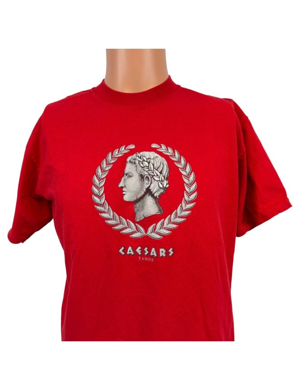Vintage Caesars Palace T Shirt Mens Size M Red Lake Tahoe 90s